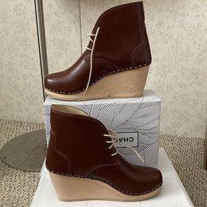 Maguba leather wedge boots